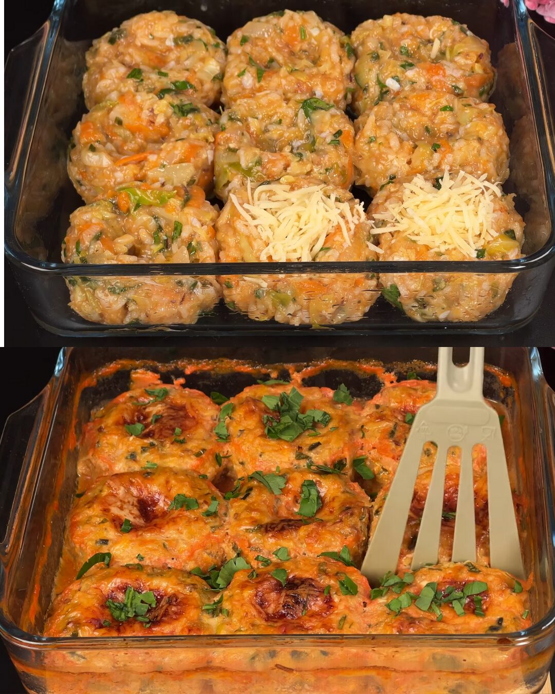 Cabbage-Rice Beef Meatballs in Creamy Tomato Sauce
