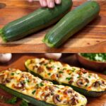 Stuffed Zucchini Boats with Meat and Mushroom Filling