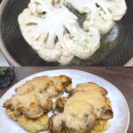 Cauliflower Steaks with Mushroom Thyme Filling and Parmesan