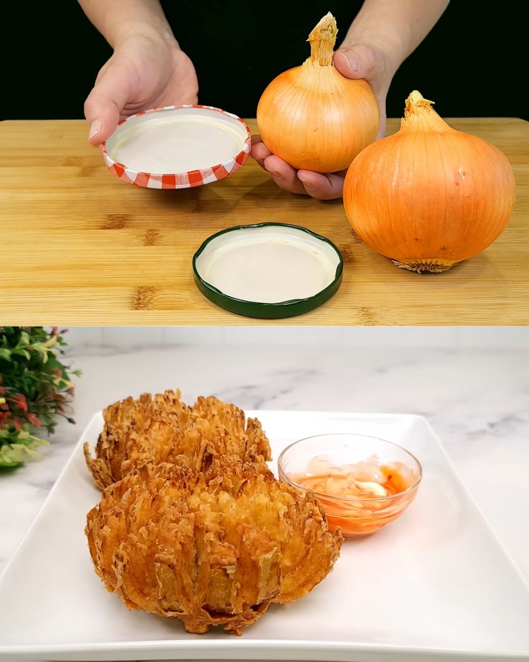 Crispy Homemade Onion Rings with Spicy Dipping Sauce