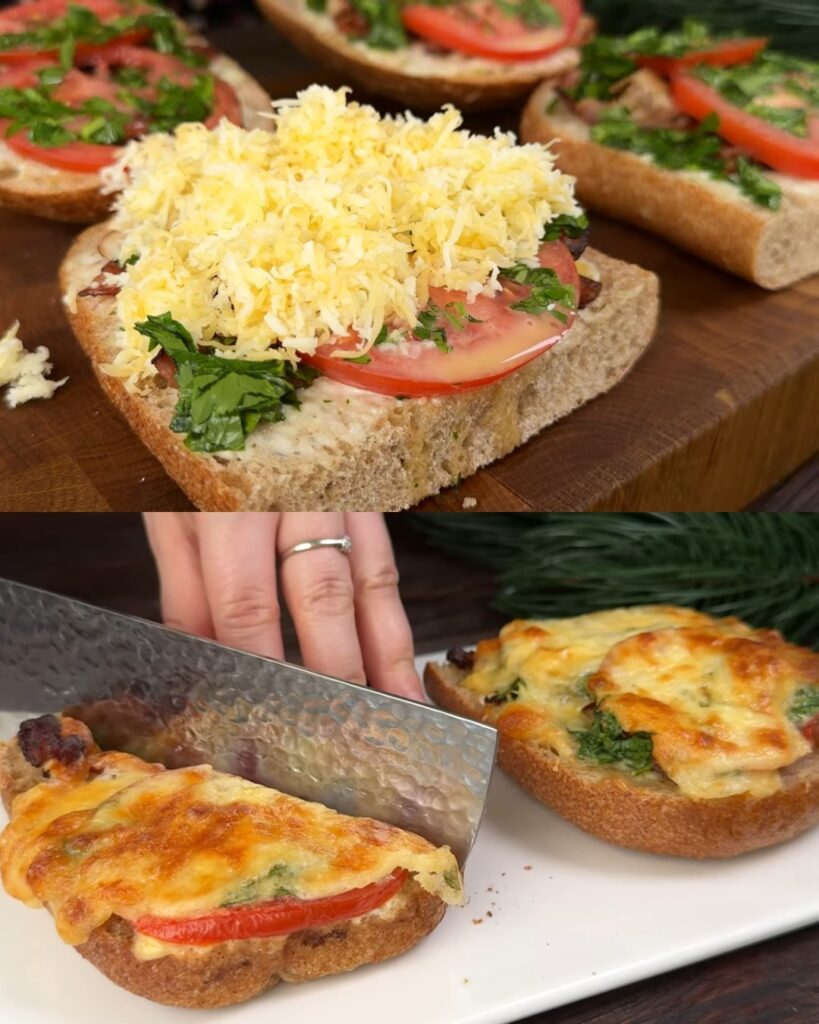 Stuffed Ciabatta Breakfast Boats with Bacon, Eggs, and Cheese