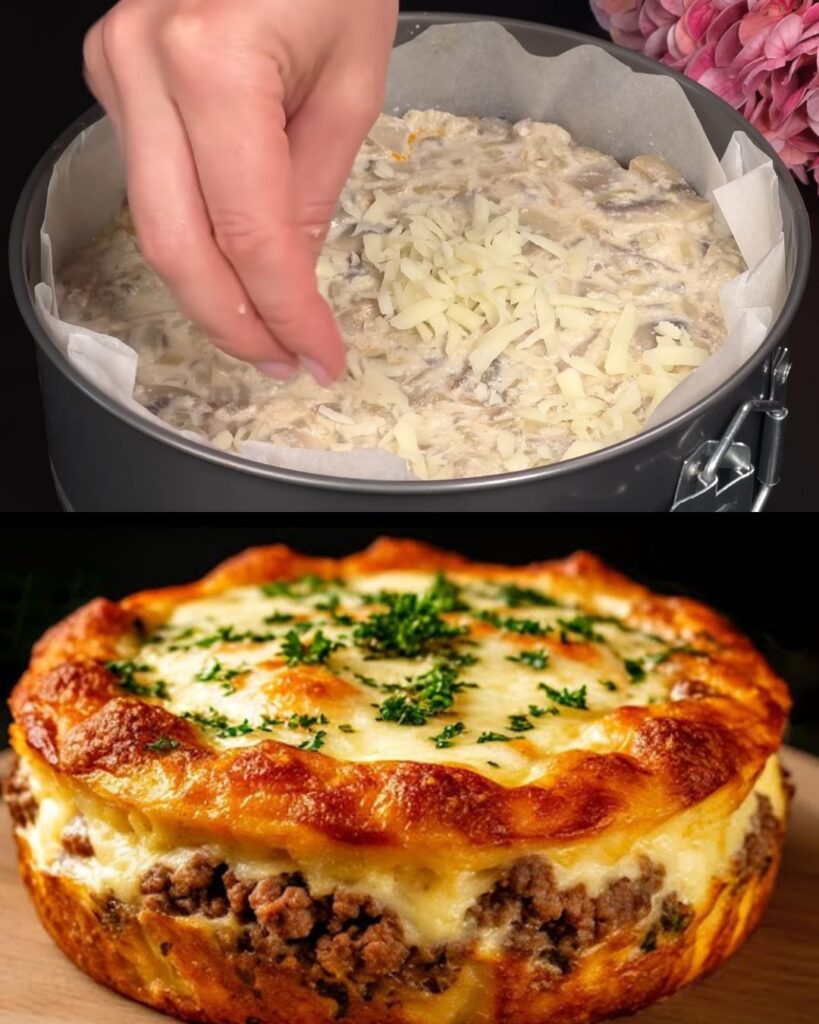 Savory Minced Meat and Potato Skillet with Garlic and Tomato finished dish
