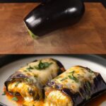 Roasted Eggplant and Tomato Bake with Garlic Herb Sauce