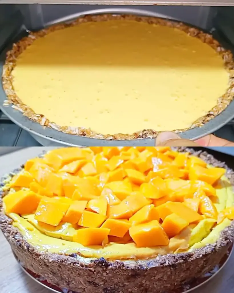 Healthy Mango Cheesecake with Oat and Coconut Crust