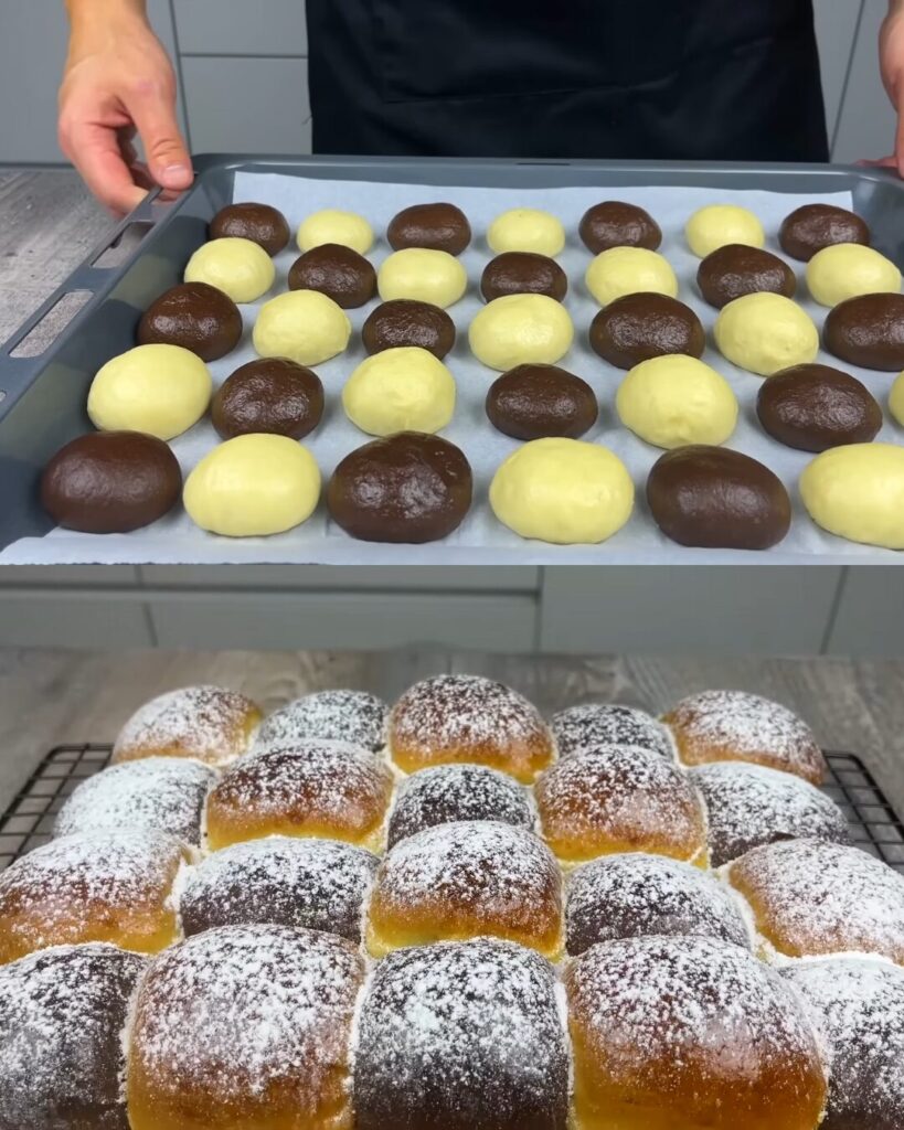 Double Dough Chocolate and Plain Yeast Rolls finished dish