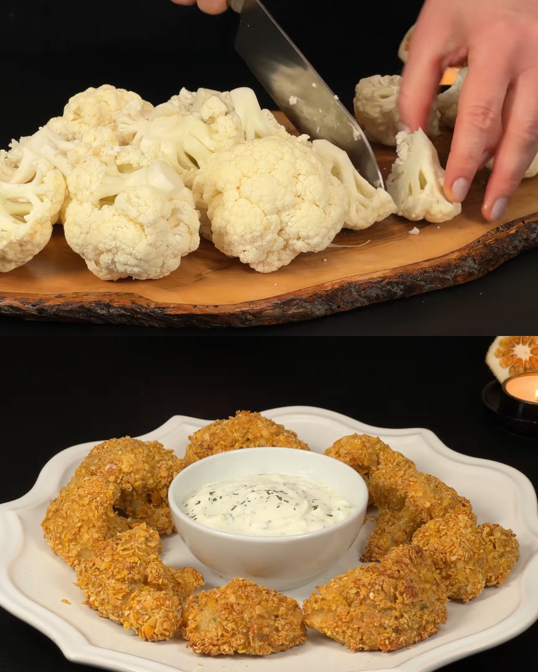 Baked Cauliflower Patties with Garlic-Yogurt Sauce – A Crispy, Healthy Delight
