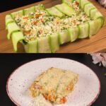 Zucchini Bake with Cottage Cheese and Garlic-Yogurt Cucumber Sauce