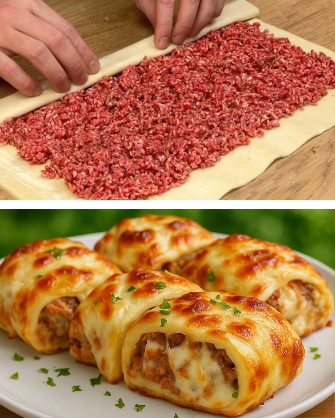 Cheesy Minced Meat Puff Pastry Pockets