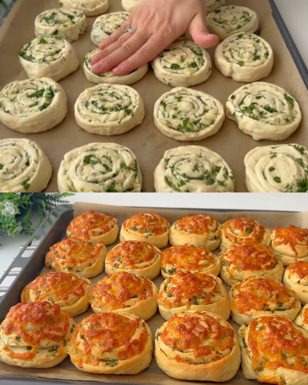 GARLIC HERB STUFFED CHEESE BREAD (TURKISH STYLE)