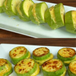 Pan-Fried Zucchini with Cheese and Tomato Herb Salad