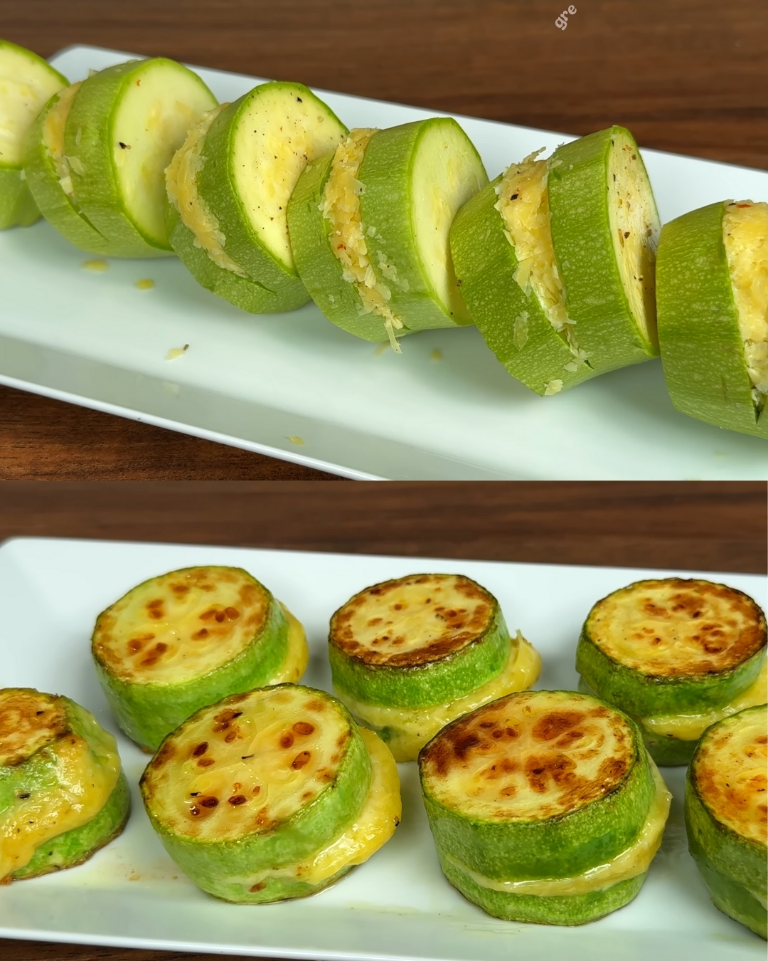Pan-Fried Zucchini with Cheese and Tomato Herb Salad