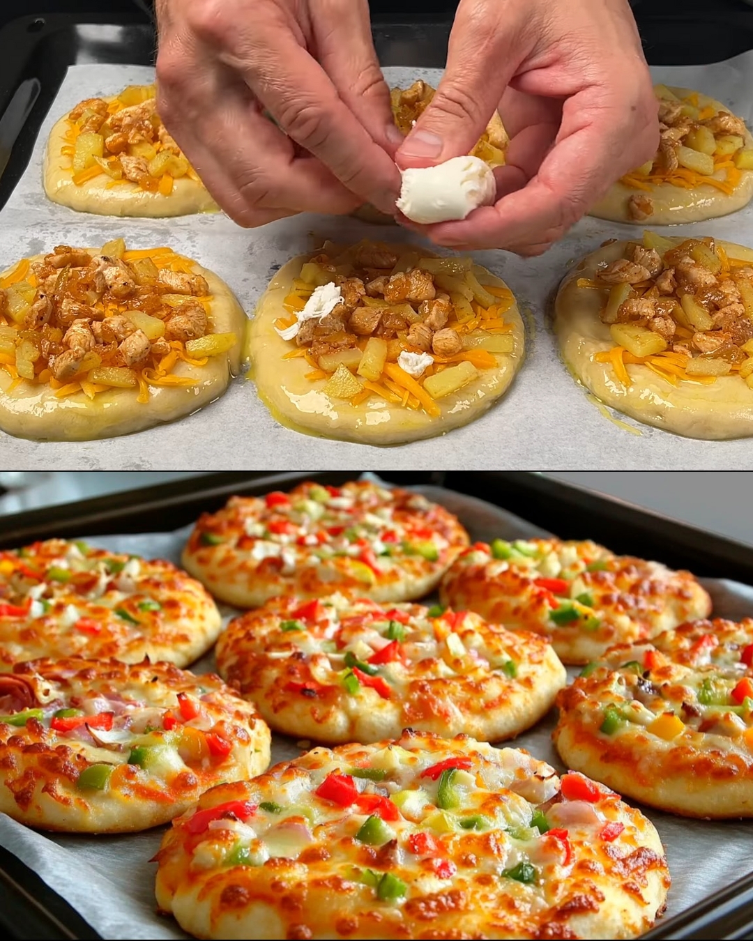 Mini Chicken and Potato Pizzas