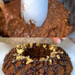 Quick & Healthy Banana Oat Cocoa Cake with Chocolate and Walnuts