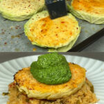 Baked Cabbage Steaks with Quinoa and Spinach Pumpkin Seed Salad