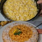 Lemon Cream Tart with Almond Flakes and Buttery Crust