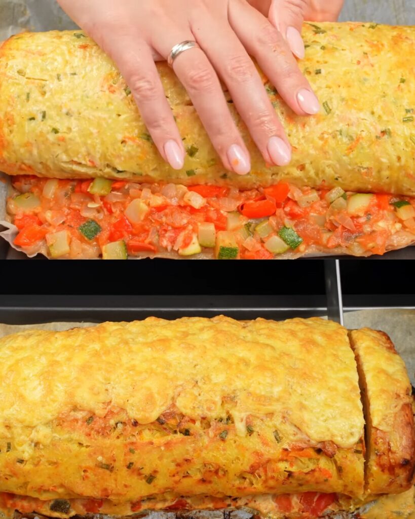 Oven-Baked Chicken and Vegetable Egg Casserole with Cheese