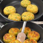 Crispy Potato & Sausage Stuffed Dough Balls with Fresh Mediterranean Salad