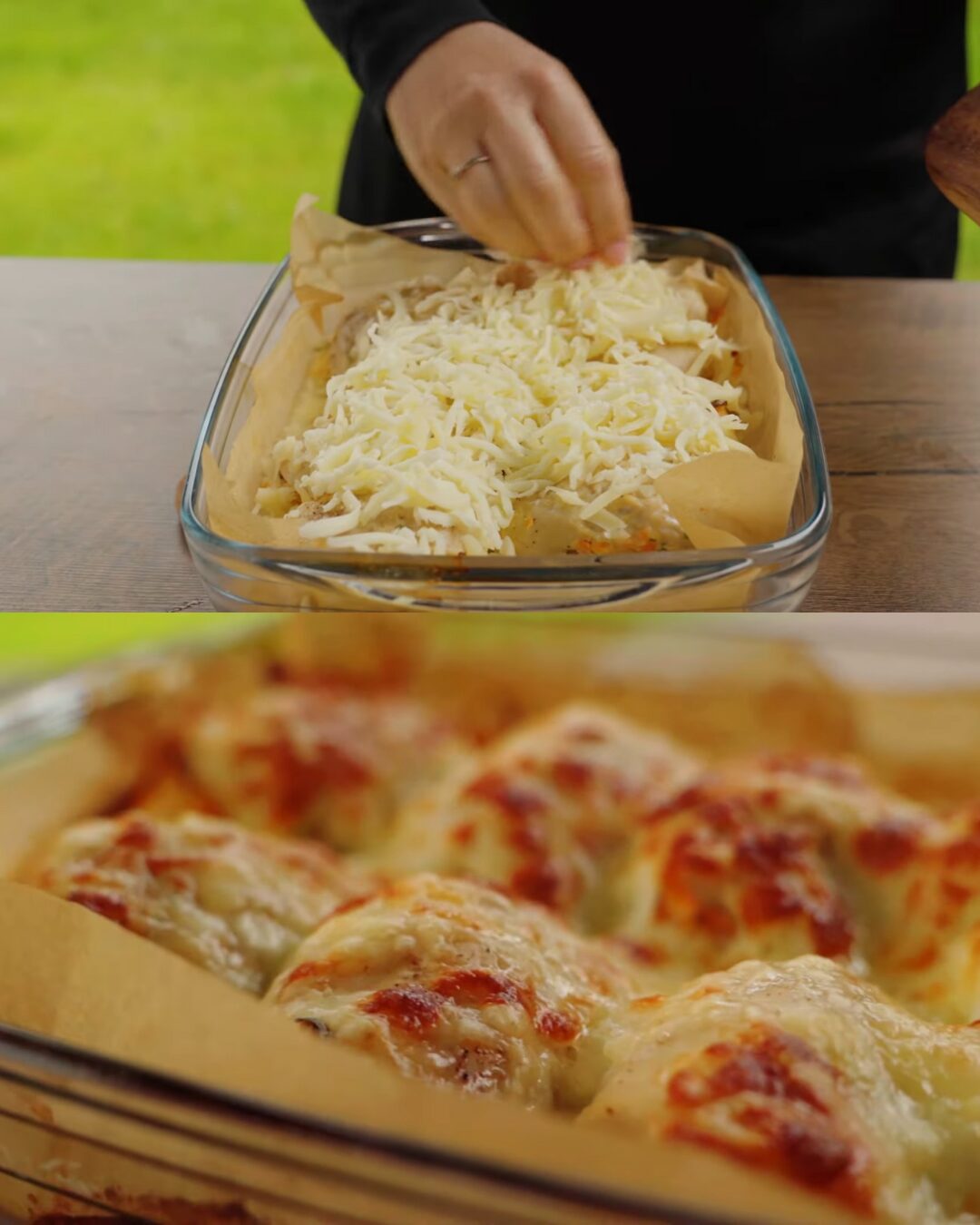 Mozzarella-Stuffed Chicken Rolls with Creamy Vegetable Salad