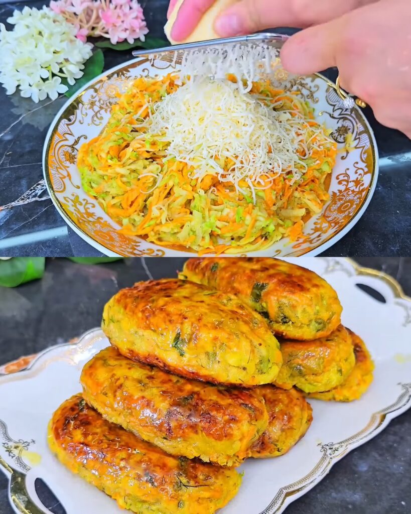 Zucchini, Potato & Carrot Fritters Delight finished dish