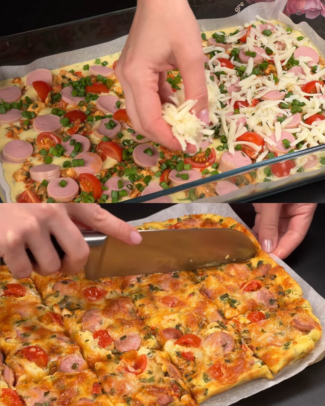 Chicken & Sausage Breakfast Bake with Vegetables and Cheese