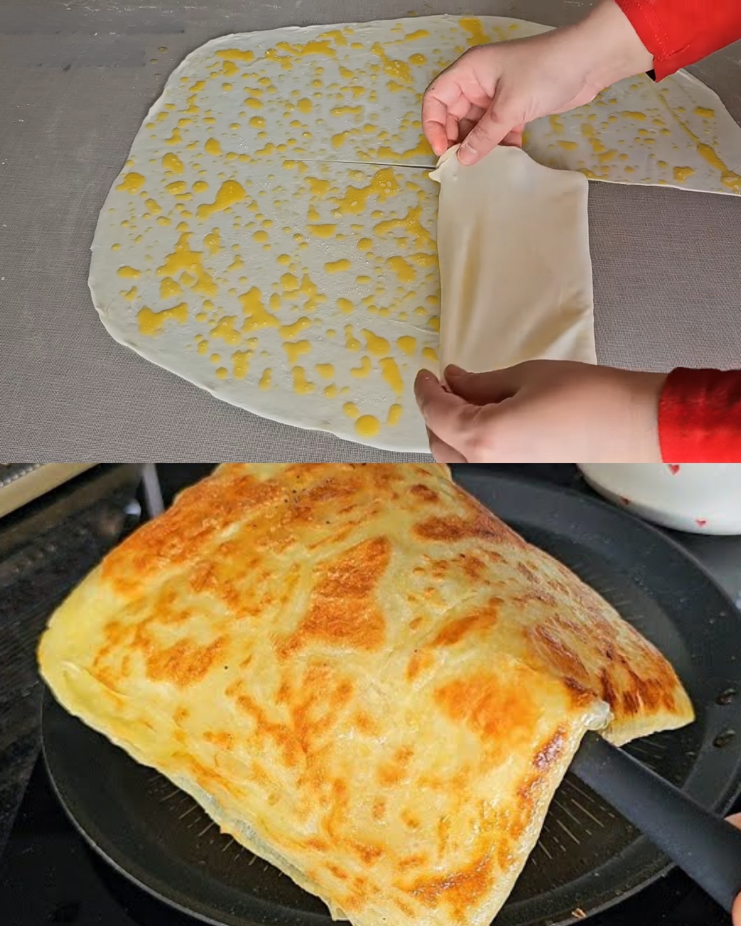 Crispy Layered Turkish Pan Bread (Katmer Style Flatbread)