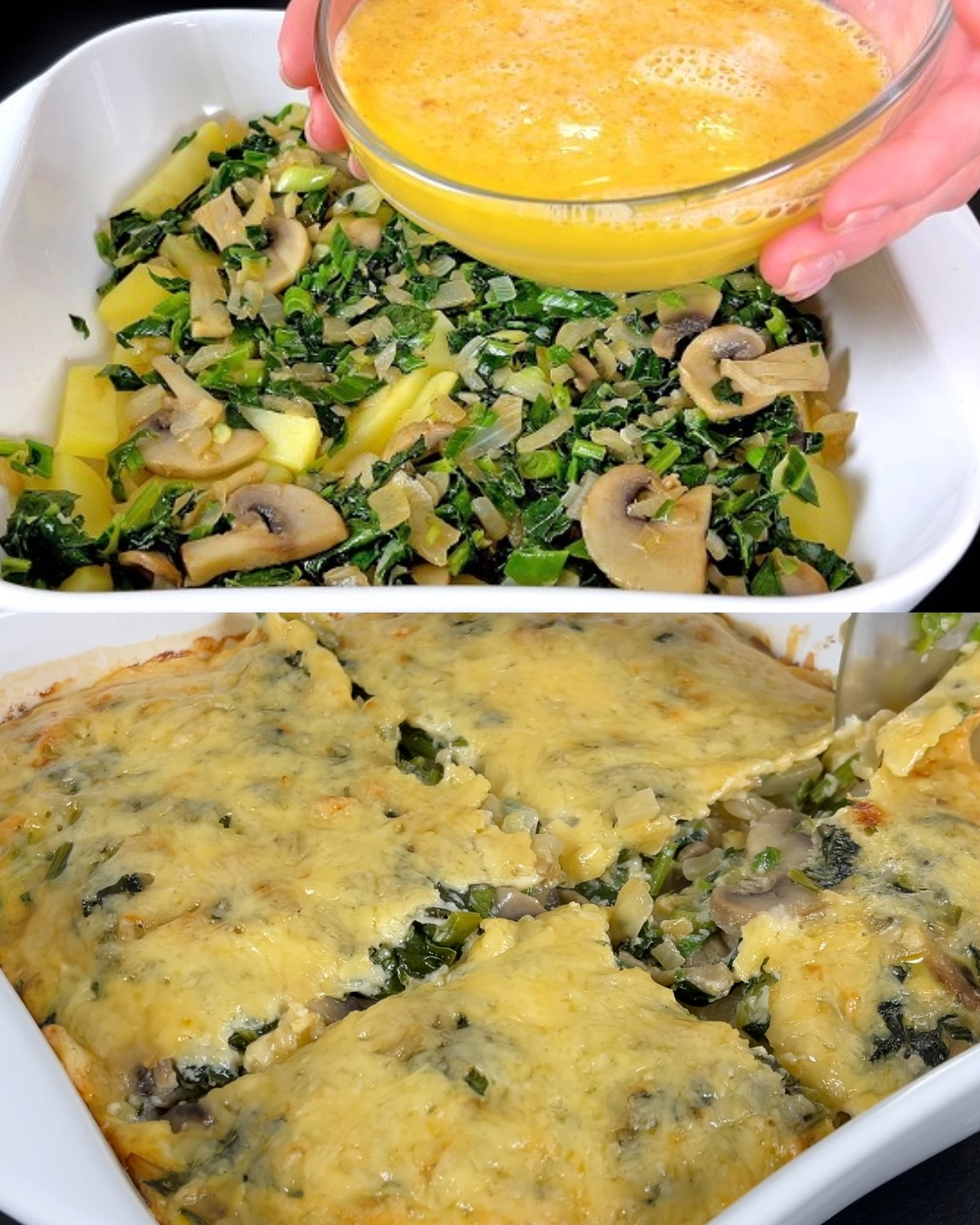 Baked Savory Potato and Spinach Egg Casserole