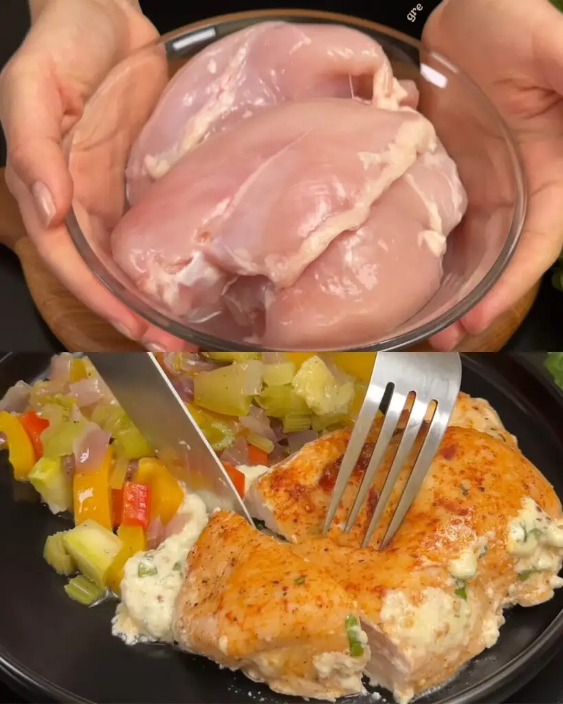 Mozzarella-Stuffed Chicken Rolls with Sautéed Vegetables