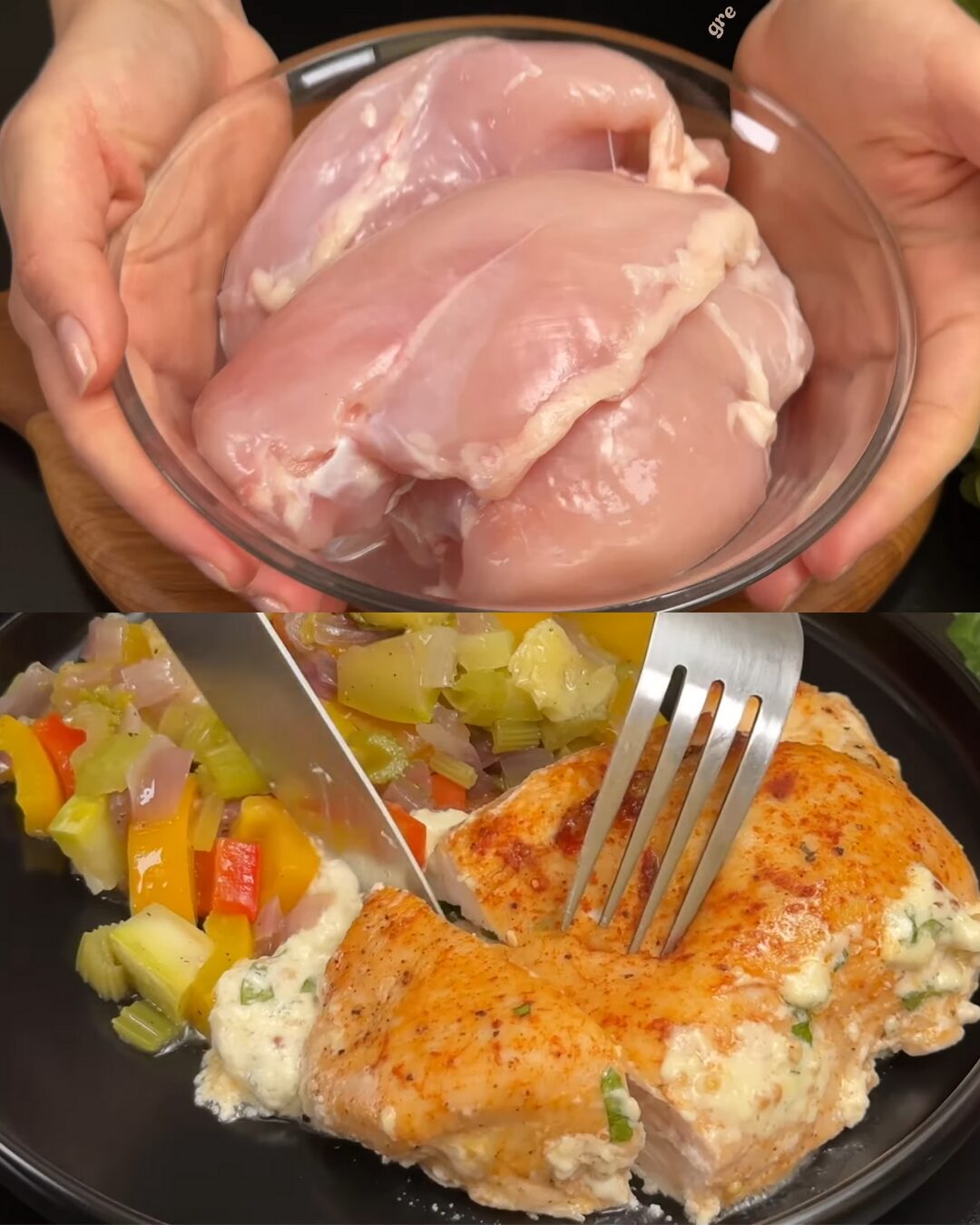 Mozzarella-Stuffed Chicken Rolls with Sautéed Vegetables