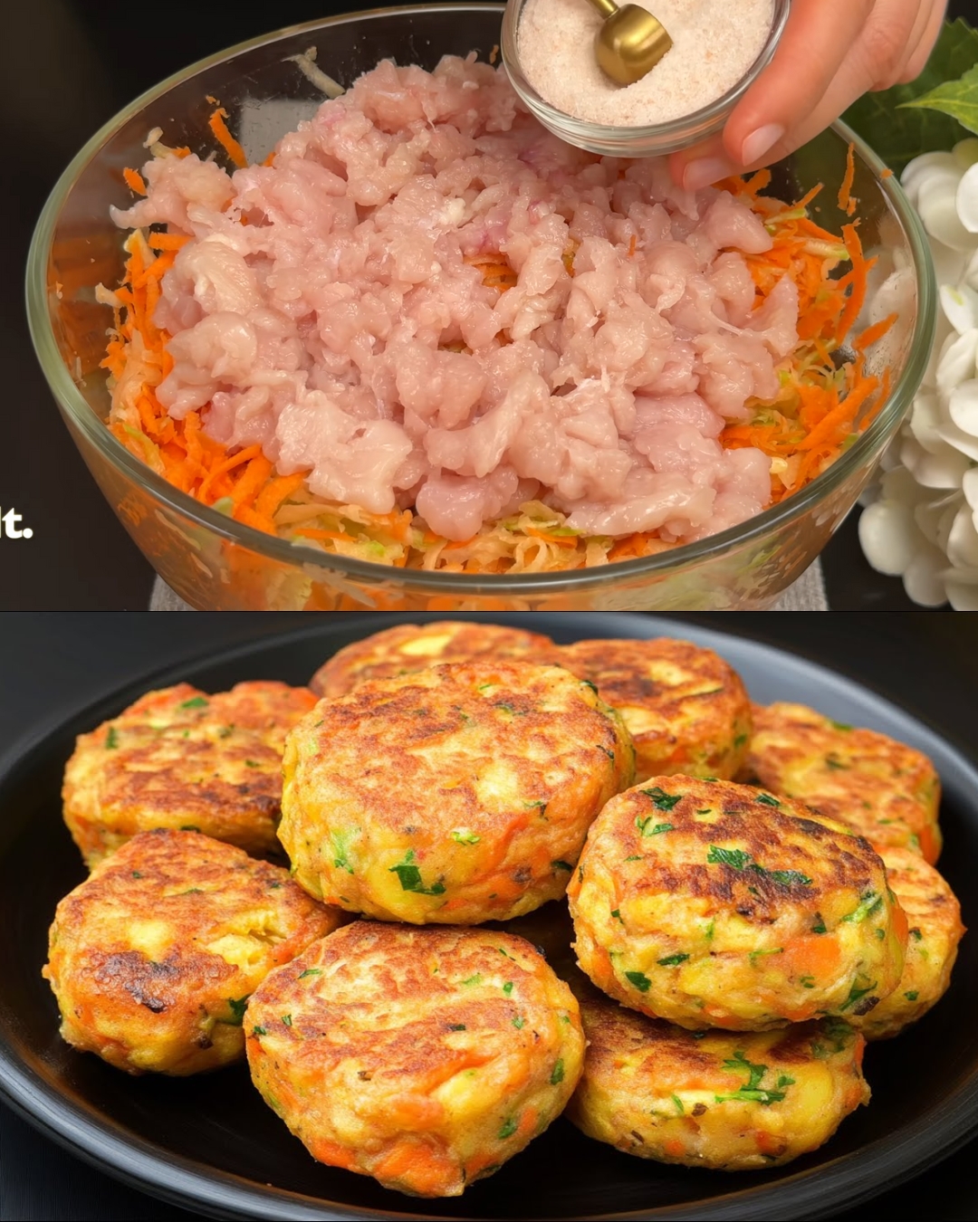 Crispy Chicken and Vegetable Patties with Parmesan and Herbs