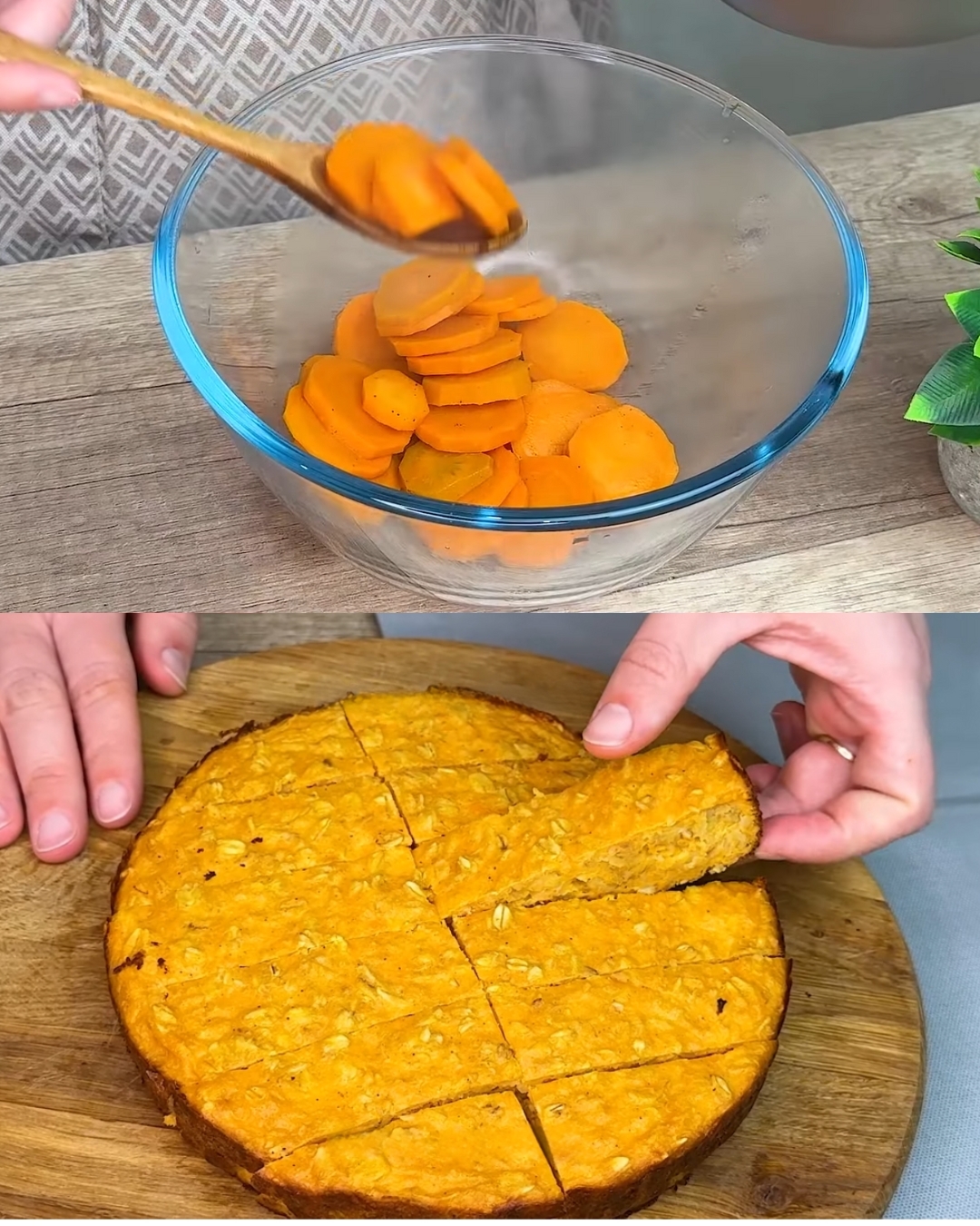 Carrot Cottage Cheese Oatmeal Custard Bake