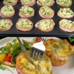 Creamy Chicken and Bacon Casserole with Mushrooms, Cheese, and Fresh Herb Salad