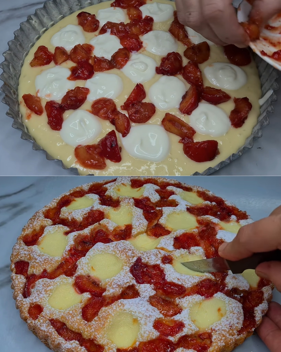 Classic German Plum Cake with Yogurt Glaze