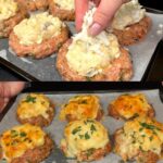 Cheesy Baked Meat Nests with Creamy Mushroom Filling