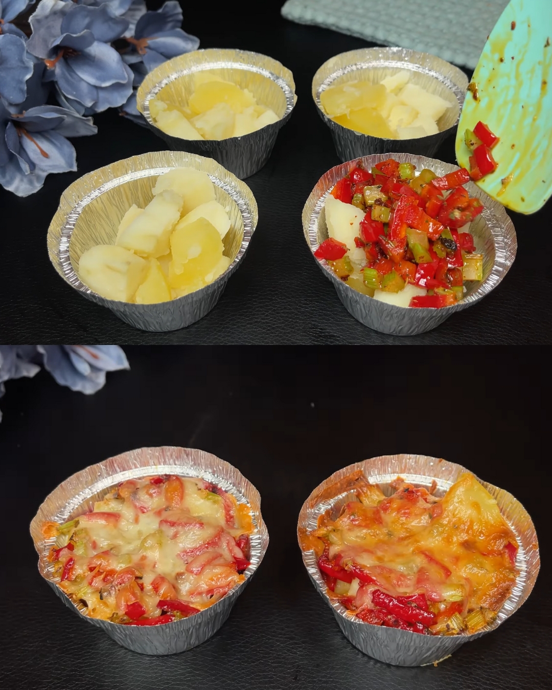 Cheesy Vegetable Potato Muffins with Italian Herbs