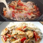 Creamy Chicken Mushroom Skillet with Herbed Rice & Fresh Salad