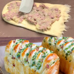 Ham and Mashed Potato Garlic Bread Loaf