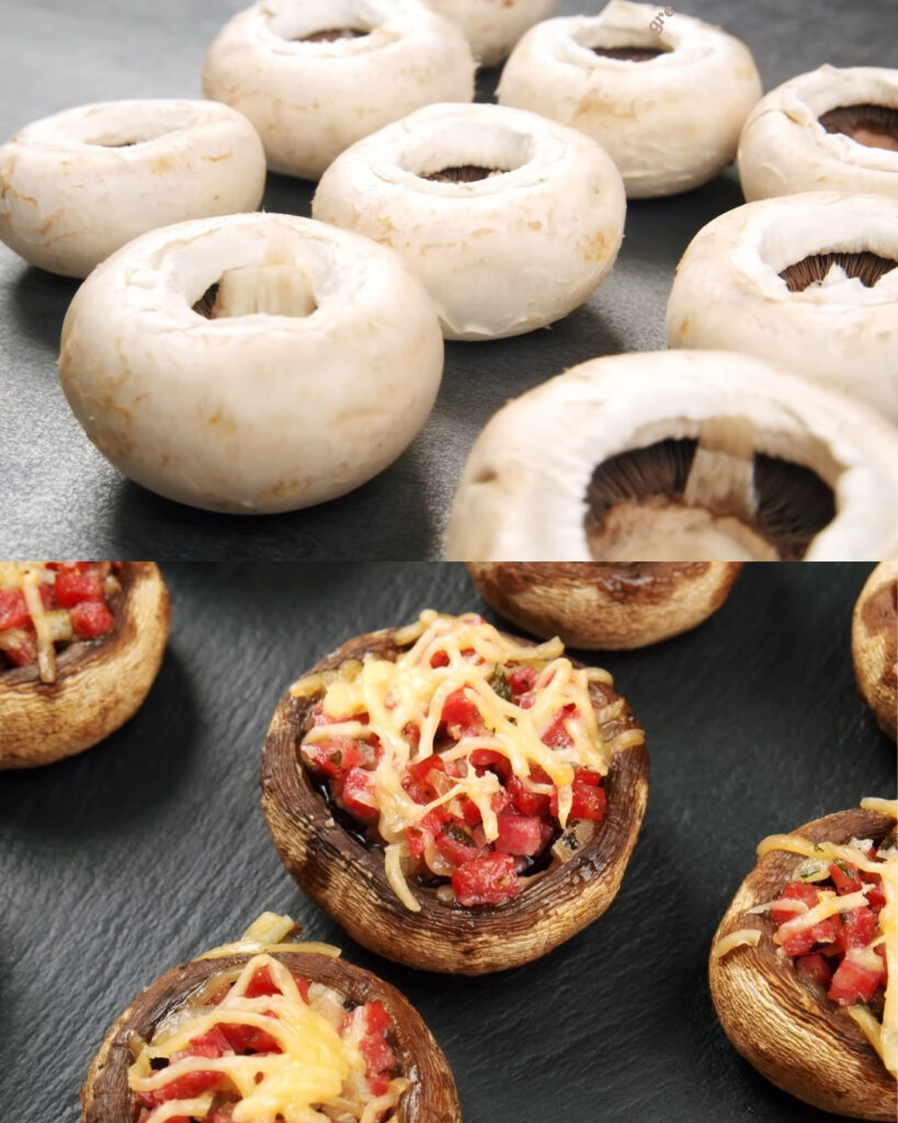 Stuffed Mushrooms with Salami and Cheese