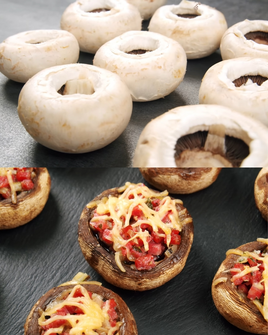 Stuffed Mushrooms with Salami and Cheese