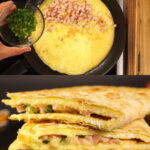 Lavash Omelet with Cheese and Ham