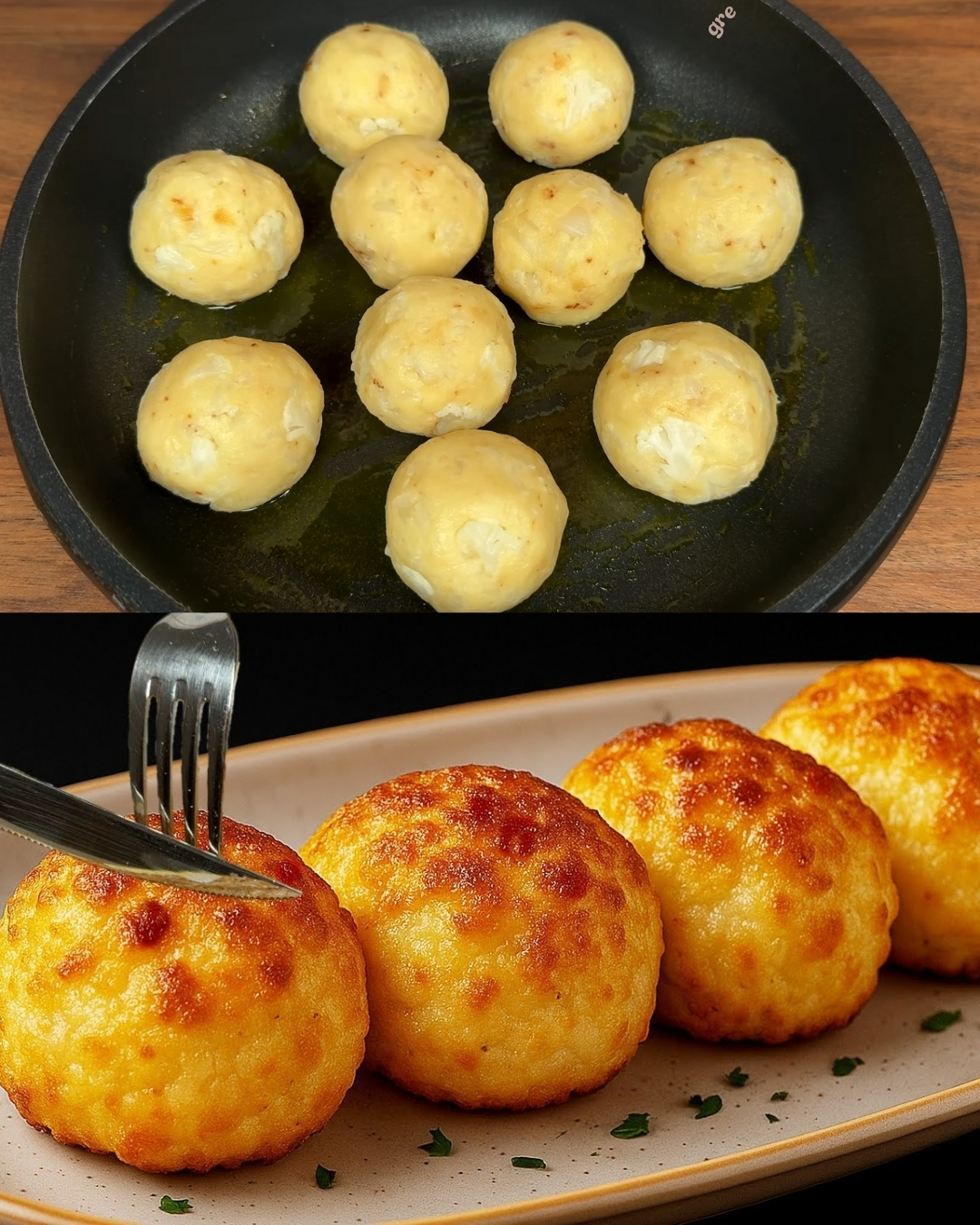 Crispy Baked Cauliflower Potato Bites with Tangy Tomato Cream Sauce