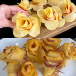 Baked Potato Rose with Creamy Bacon-Tomato Sauce and Dill Cabbage Salad