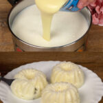 Peach Vanilla Milk Pudding with Coconut Topping