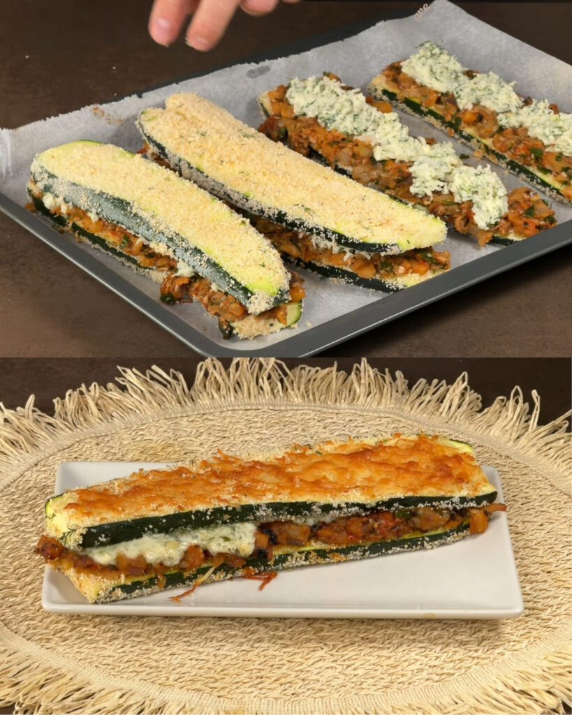 Baked Zucchini-Veggie Casserole with Cheese and Herbs