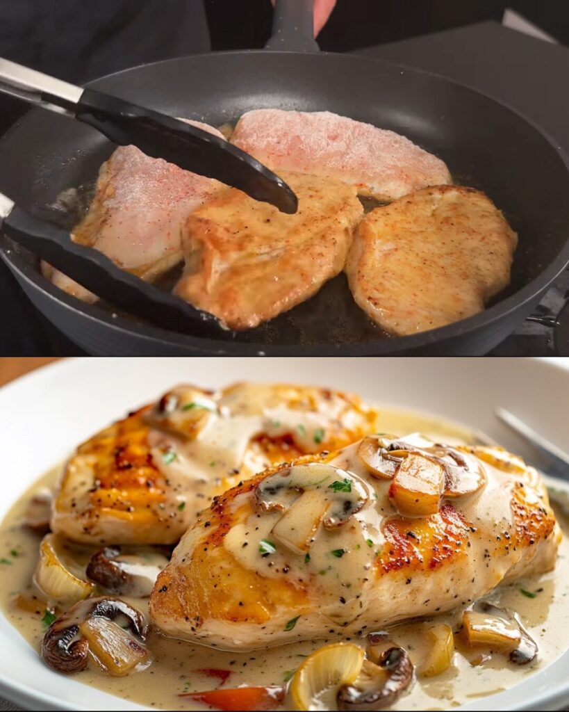 Creamy Baked Chicken and Vegetables with Spiced Mushroom Sauce