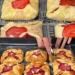 Strawberry Puff Pastry Rolls with Fresh Peach Lemonade