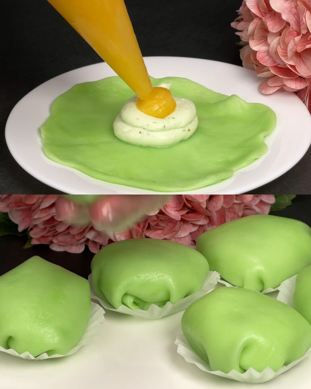 Lemon Rice Flour Custard Tart with Creamy Lime Cheese Topping