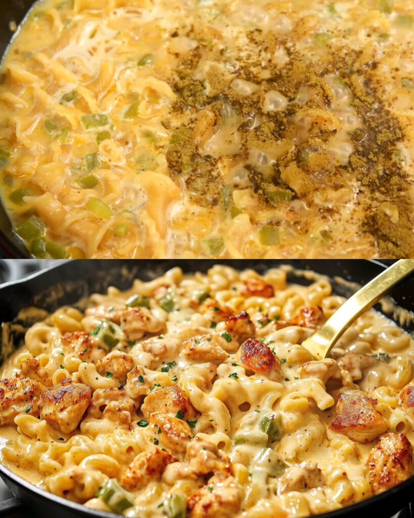 Creamy One-Pot Chicken Fajita Pasta finished dish