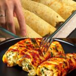 Savory Chicken-Stuffed Potato Pancakes with Roasted Vegetable Salad