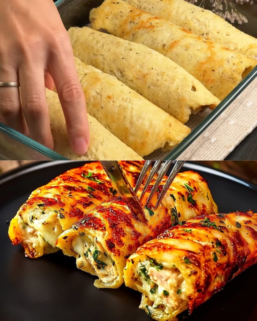 Savory Chicken-Stuffed Potato Pancakes with Roasted Vegetable Salad