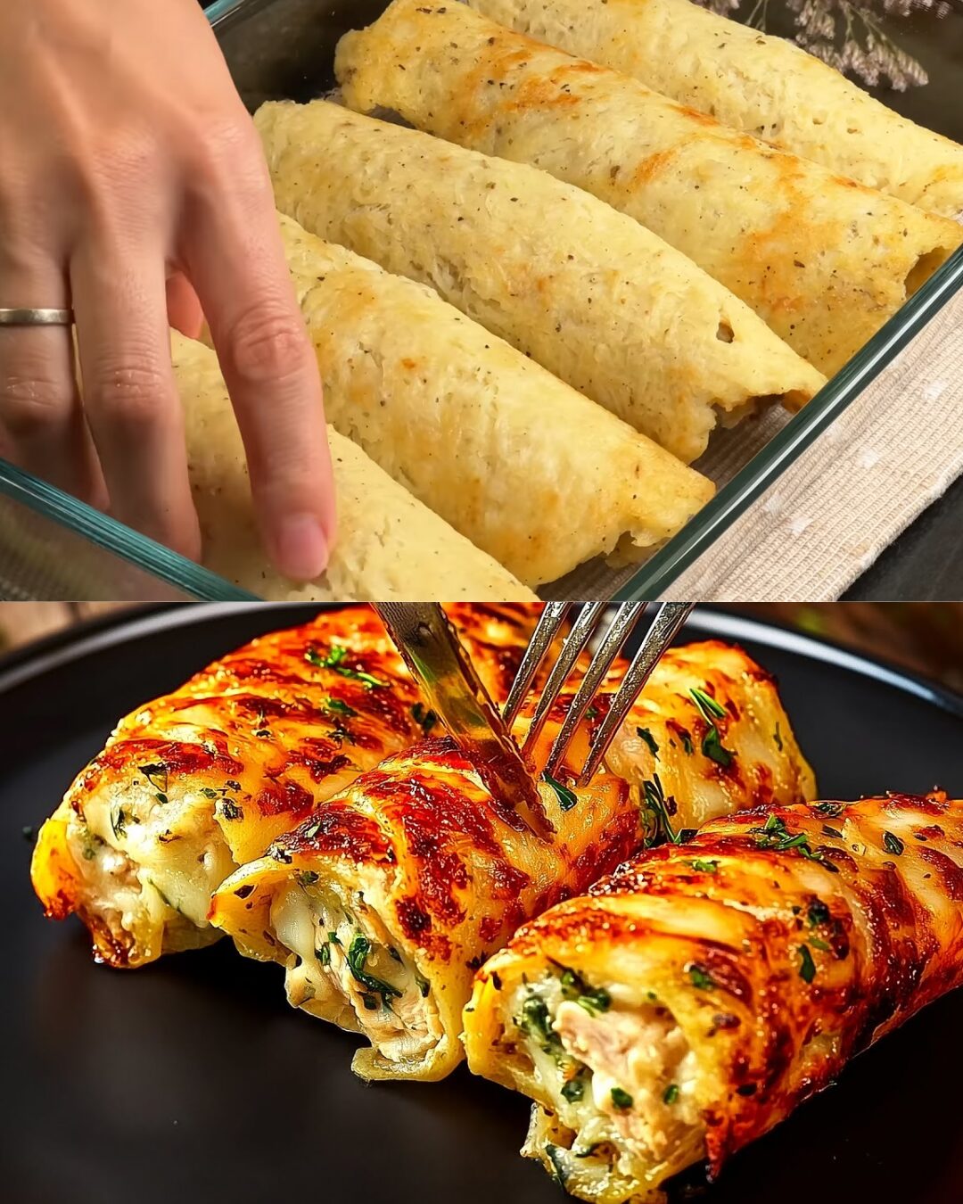 Savory Chicken-Stuffed Potato Pancakes with Roasted Vegetable Salad